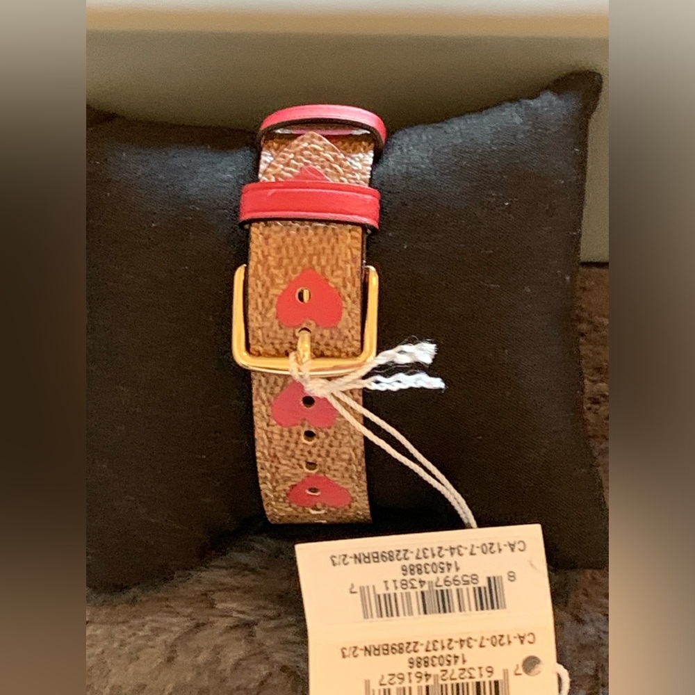 Coach Heart Perry Brown Leather Vintage Watch - New With Box - Picture 3 of 10
